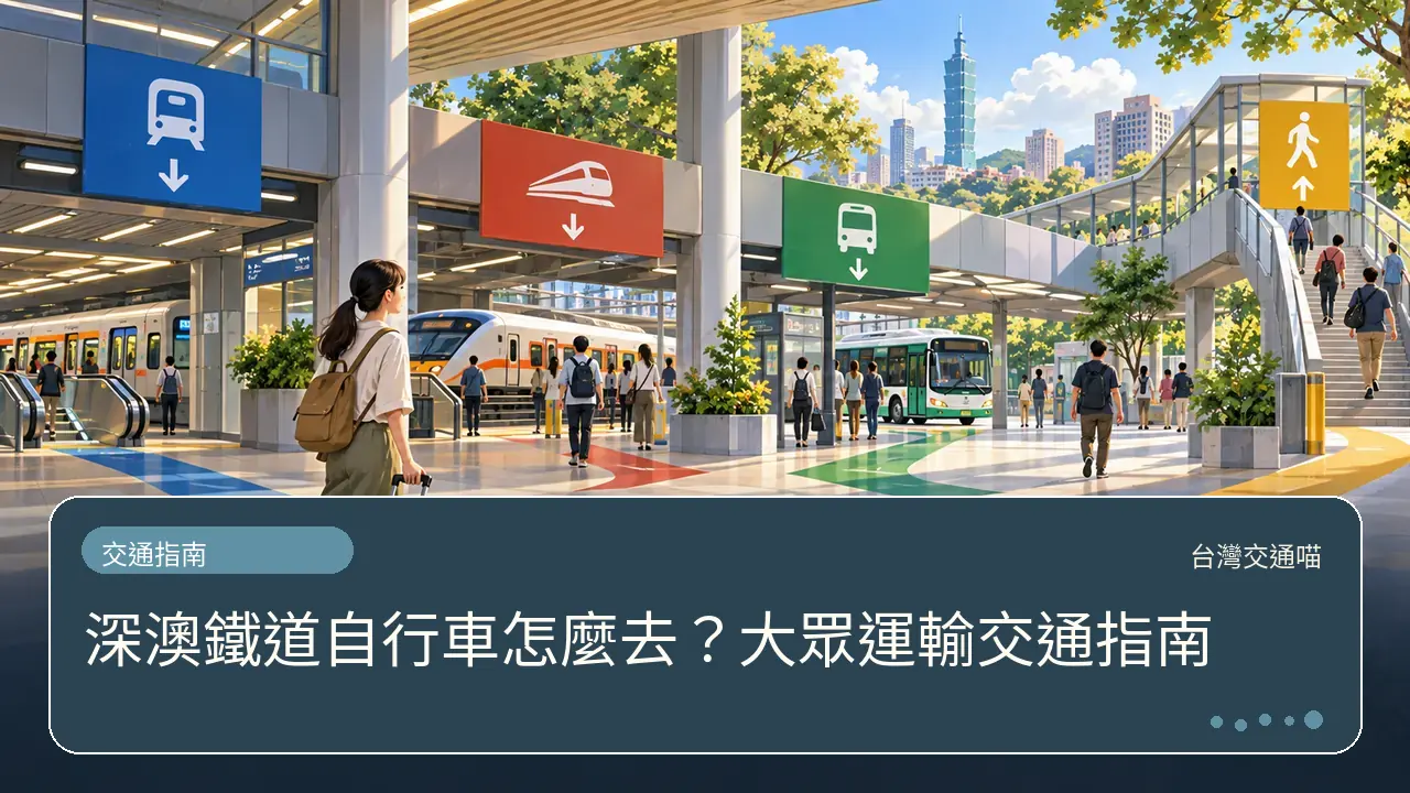 深澳鐵道自行車怎麼去？大眾運輸交通指南主題插畫