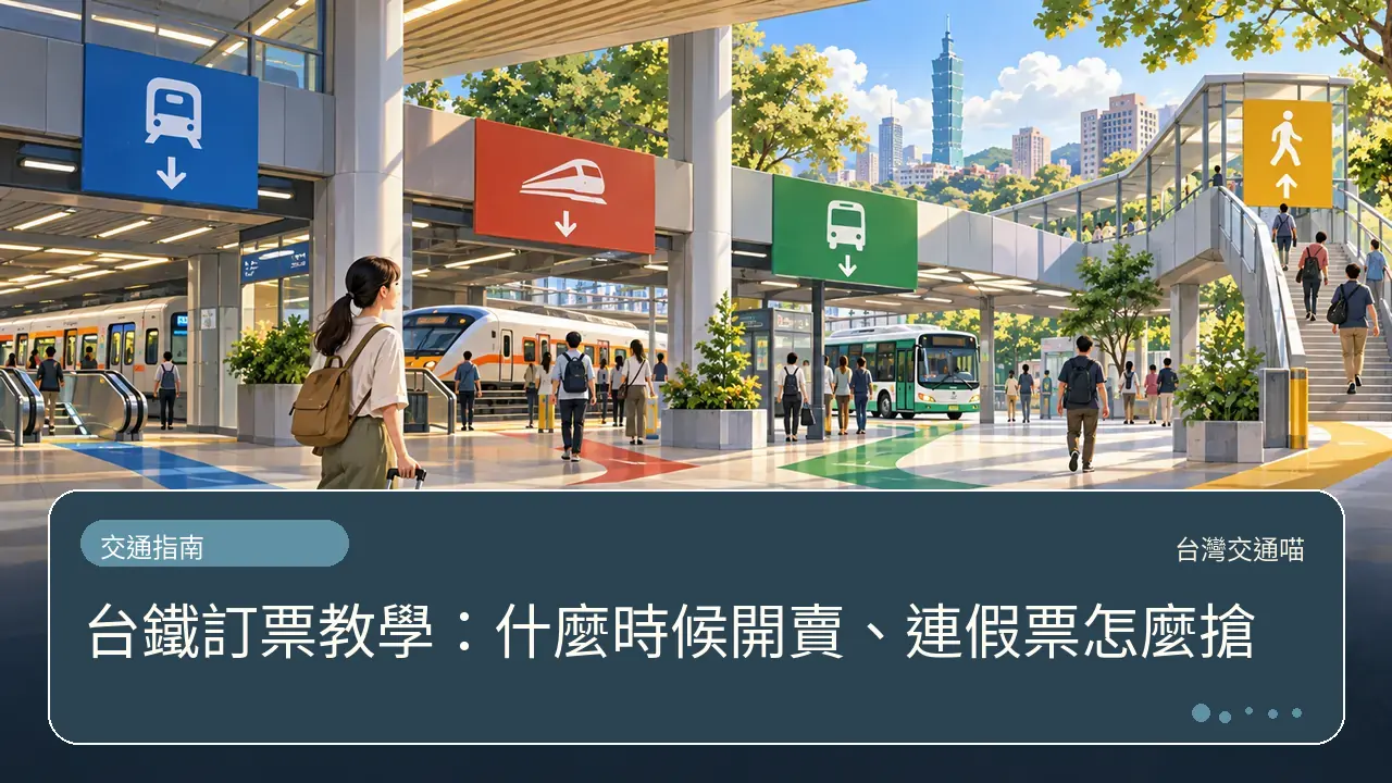台鐵訂票教學:什麼時候開賣、連假票怎麼搶主題插畫