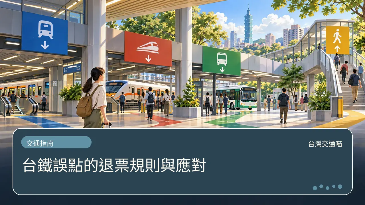台鐵誤點的退票規則與應對主題插畫