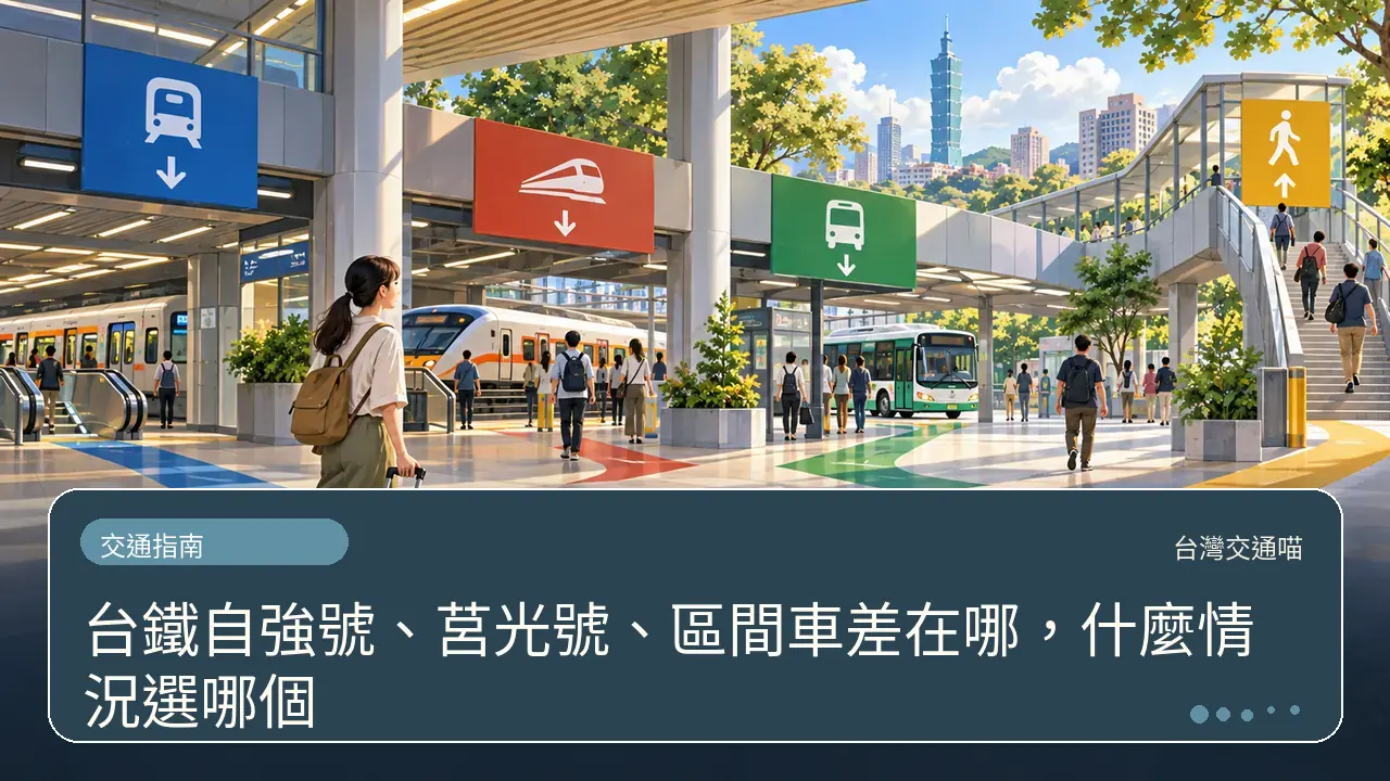 台鐵自強號、莒光號、區間車差在哪，什麼情況選哪個主題插畫