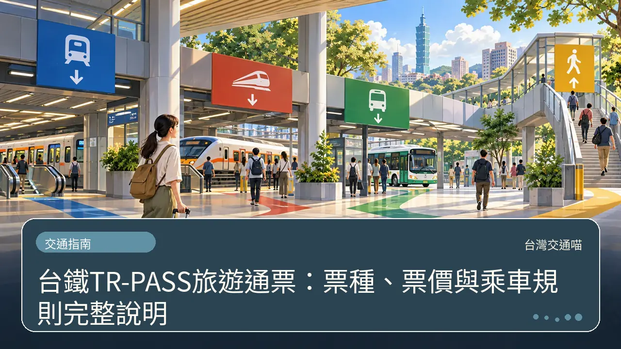 台鐵TR-PASS旅遊通票：票種、票價與乘車規則完整說明主題插畫