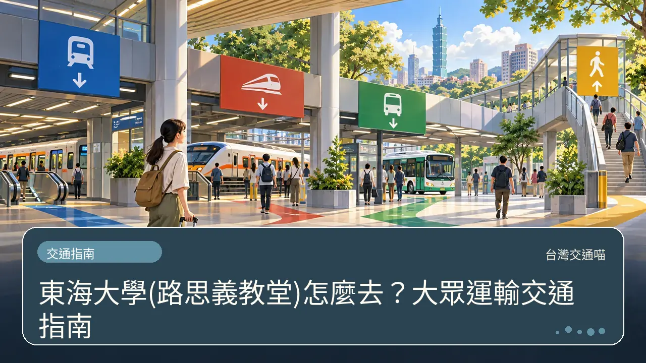 東海大學(路思義教堂)怎麼去？大眾運輸交通指南主題插畫